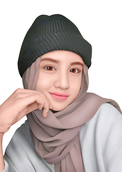 Smudge Cartoon Style art canvas cartoon design graphic design hijab illustration painting smudge smudge art