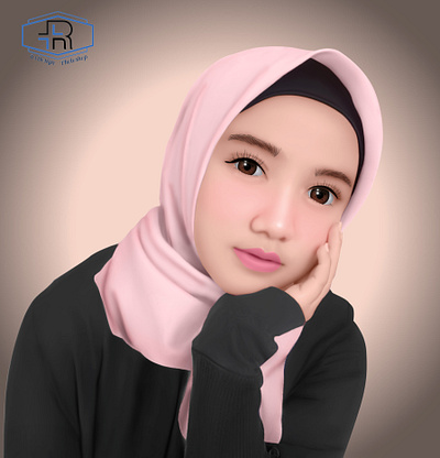 Smudge Cartoon Style cartoon cartoon art cute design graphic design hijab illustration painting smudge smudge art