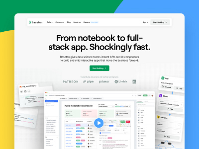 Baseten | Webflow Marketing Site branding data science machine learning marketing saas webflow
