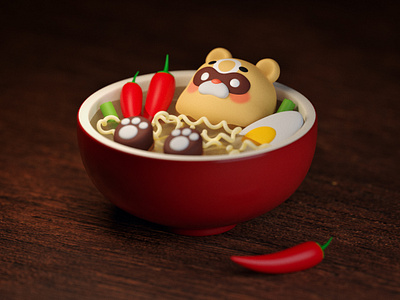 Guoba — the God of the Stove 3d bear blender games genshin genshin impact grain guoba illustration soup xiangling