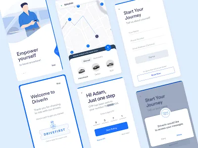 Cab Driver App - Registration Flow appdevelopment branding clean ui concept design digitalmarketing illustration london minimalist uber ui unitedkingdom web webdesignagency