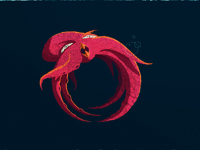 O is for... Octopus! animal beak brand branding deep design eye illustration logo mark monster o octopus sea squid tentacle typography vector water