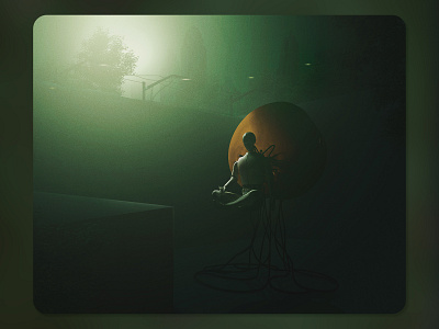 Cybor Night composit composition cyberpunk design graphic design green illustration mattepaiting poster art