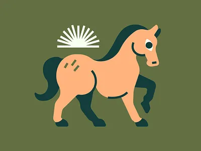 Horse animal character flat horse illustration minimal southwest vector