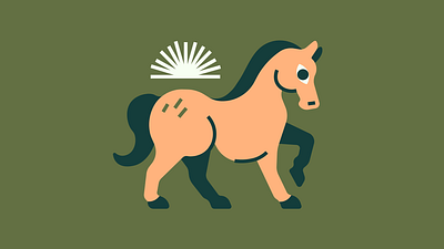 Horse animal character flat horse illustration minimal southwest vector