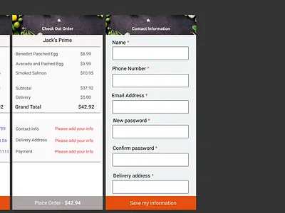 Checkout screen app design ux