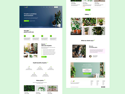 Plant Nursery Website design green plant plant nursery ui ux web design