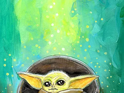 Grogu (Baby Yoda) art art print illustration paintings