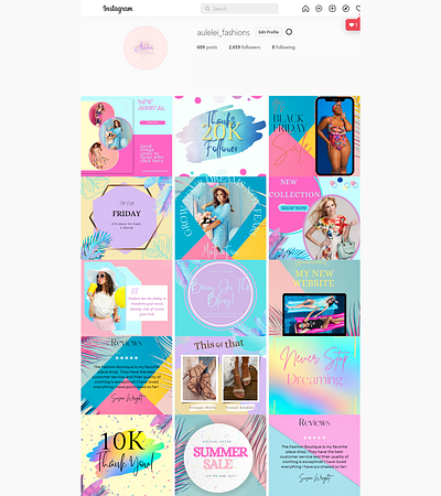 Colorful Fashion Instagram Post template branding canva design fashion graphic design instagram logo social media templates web design