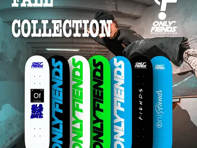 Banner ad for Only Fiends Skateboards branding design graphic design logo typography