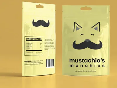 Mustachio's munchies brand identity branding design graphic design illustration packaging