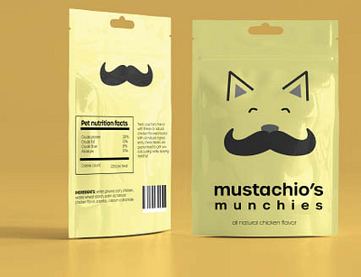 Mustachio's munchies brand identity branding design graphic design illustration packaging