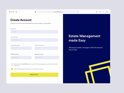 Create Account branding ui