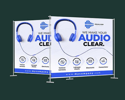 TRADESHOW BANNER audio banner banner design branding design flyer flyer design graphic design mailing postcard postcard shop sound tradeshow
