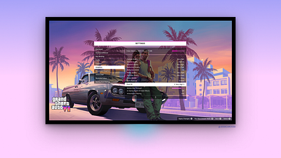 Daily UI #007: Game Settings branding challenge daily 100 design game game settings gta gta vi rockstar rockstargames ui ui design uiux