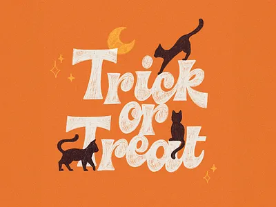 Halloween Lettering cats halloween hand lettering lettering moon procreate lettering spooky stars