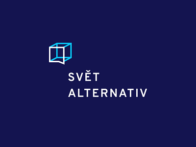 Svět alternativ – logotype & branding 3d blue branding branding design bubble conference cube lecture line logo logotype speak speak bubble symbol talk talk bubble thought thought bubble world