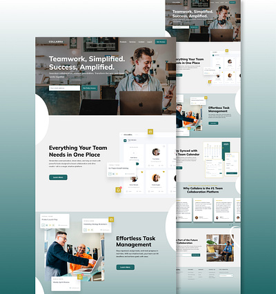 Website Concept Design for a Team Collaboration app concept design landing page team collaboration ui ux