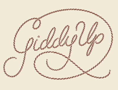 Giddy Up Rope Lasso Hand Lettering cowboy giddy up hand lettering lasso lettering rodeo rope lettering western