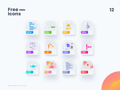 Free Modern Skeuomorphic Icons branding colors icon illustration modern skeuomorph skeuomorphic typography ui ux vector