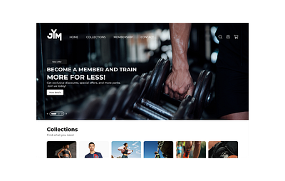 JYM Fitness/Store Concept - Landing Page graphic design