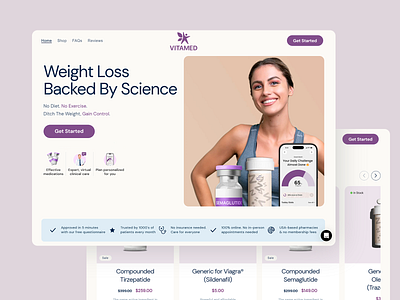 Website Design for Weight Loss Consulting clean layout cosulting design diet diet control doctors goal setting health medications pastel color palette planning supplements ui user interface ux virtual clinic website weight loss weight tracker wellness