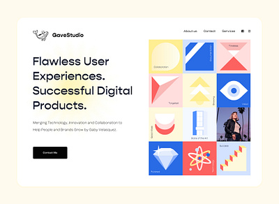 Portfolio Design Hero Exploration Grid brand branding design hero illustration pastels responsive ui ux