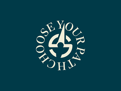 Choose Your Path badge design brand asset branding compass logo logo merchandise logo outdoors stamp design