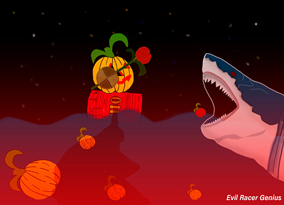 Shark vs Pumpkin art ben cartoon design fight graphic design motion graphics photoshop pumpkin pumpkin ben shark