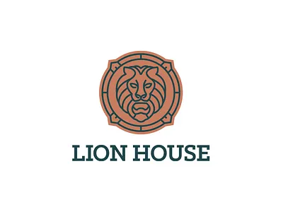 LION HOUSE BRANDING branding custom design door graphic design home house housing icon illustration knock lion logo reality typography vector