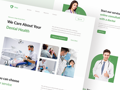 Waja | Dental Clinic Landing Page biotech care clean ui clinic dental design doctor health homepage hospital landing page medic medical medical care medical landing page tooth ui ux web design website