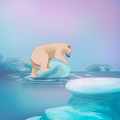 Earth day animal arctic charactedesign children art children book illustration climate change earth day enviroment illustration polar bear