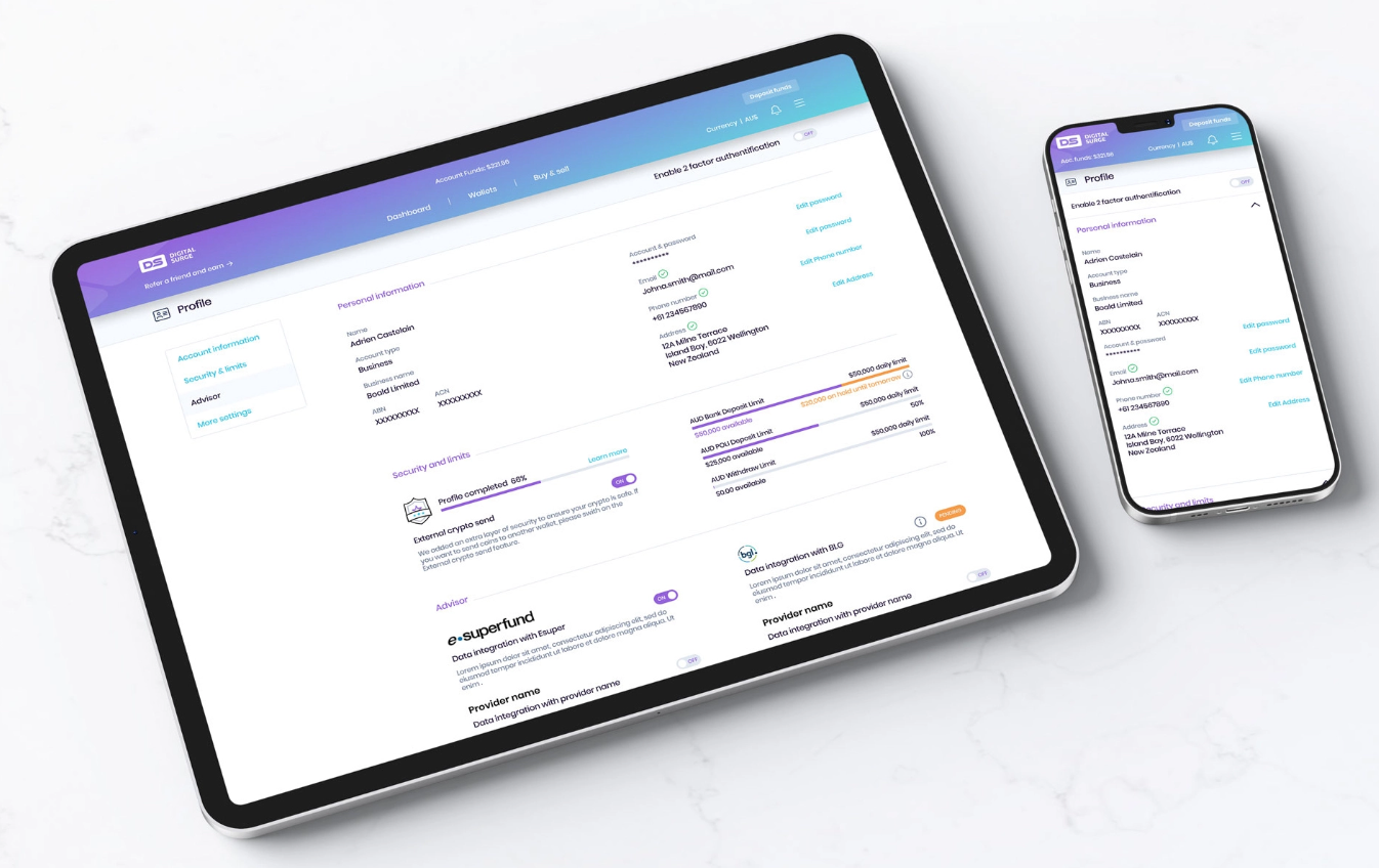 Digital Surge | Crypto Trader crypto ecommerce website finance app ui