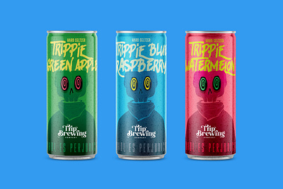 Trippe drink branding can design drink graphic design hard seltzer illustration label skull vector