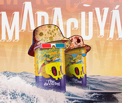 Tropical Flavor trip Poster branding can design design drink graphic design illustration label poster skull ui