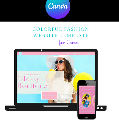 Canva Colorful Fashion Website Templates branding canva design fashion graphic design social media web design