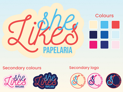 Brand Identity - She Likes Papelaria brand identity brand logo brand logotype branding colorfull design logo logotipo logotype stationery