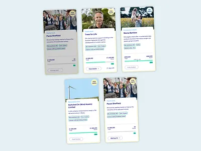 Triodos Bank - Investment Cards UI design graphic design ui ux web