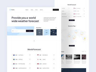 Cuacane🌧 - Landing Page clean cloud forecast landing page rain termperature thermometer ui ui design uiux weather weather app weather forecast weather prediction weather site weather website web website website design wind