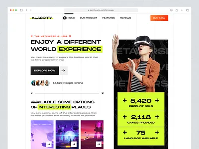 ALACRITY - Virtual Reality Hero Section 3d web bitcoin blockchain btc cryptocurrency design hero section litecoin marketplace metaverse nft nft art nft marketplace nft metaverse ui design uiux virtual reality vr web design webdesign