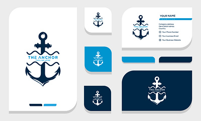 anchor logo design and business card anchor business card logodesign marine