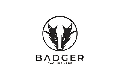 badger logo design animal badger head vector