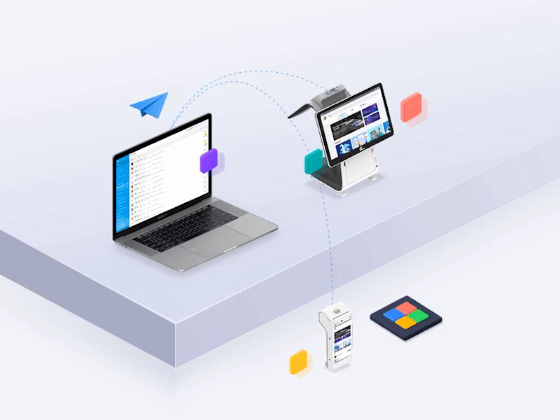 Application Management design isometric ui web