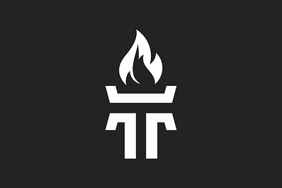 letter T torch logo design fire hot letter t logo t monogram torch vector