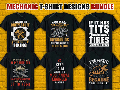 Mechanic T Shirt Design branding design graphic design illustration logo typography vector