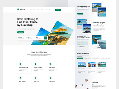 Pack & Go Landing page design app design landing page landing page design saas saas landing page tour website travel travel landing page travel website ui design uiux design ux design web app web design website website design