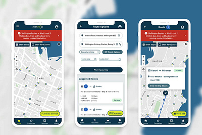 Metlink - Wellington Public Transport App design system navigation uidesign