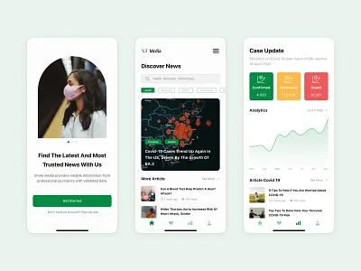 Smile Media - News App app article articles app clean minimalist mobile mobile app mobile design mobile ui modern news news app newsletter newspaper reading social app ui ux