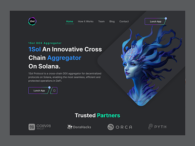 1sol Hero Area branding crypto crypto design crypto page design graphic design home page illustration landing landing page nft nft web ui ux web web crypto webdesign website