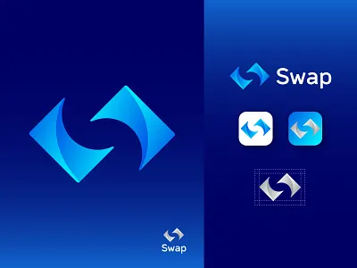Swap S letter Modern Logo Concept amazing angle branding creative cyber security dribbble event folio gradient logo logo inspirations mark minimal modern logo nft project shape swap tech vector